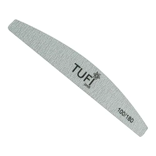 Half-round nail file TUFI profi PREMIUM gray 100/180 grit 17,8 сm 1 pc (0102952)