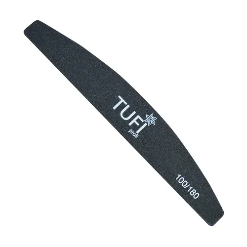 Half-round nail file TUFI profi  PREMIUM  black 100/180, 17.8 cm 1 pc (0122153)