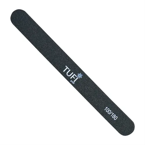 Straight nail file TUFI profi  PREMIUM  black 100/180, 17.8 cm 1 pc (0122188)