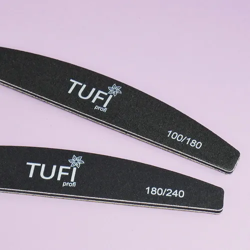 Half-round nail file TUFI profi PREMIUM black 100/180, 17.8 cm 1 pc (0122153)