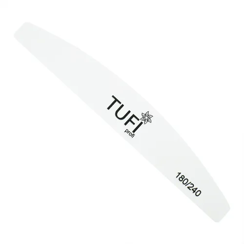Half-round nail file TUFI profi PREMIUM white 180/240 grit 17,8 сm 1 pc (0231934)
