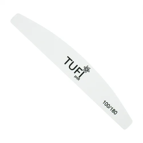 Half-round nail file TUFI profi PREMIUM white 100/180 grit 17,8 cm 25 pcs (0231932)