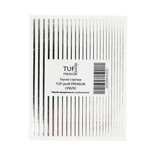 Flexible tapes 3D for manicure TUFI profi PREMIUM silver (0104206)