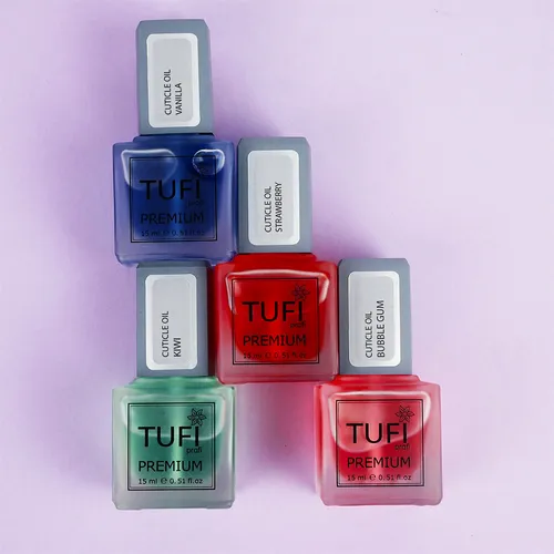Cuticle oil TUFI profi PREMIUM with brush bubble gum 15 ml (0104192)