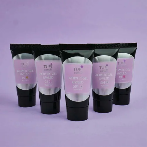 Acrylic gel TUFI profi  PREMIUM  G02 Shine Rose 15 g (0098913)