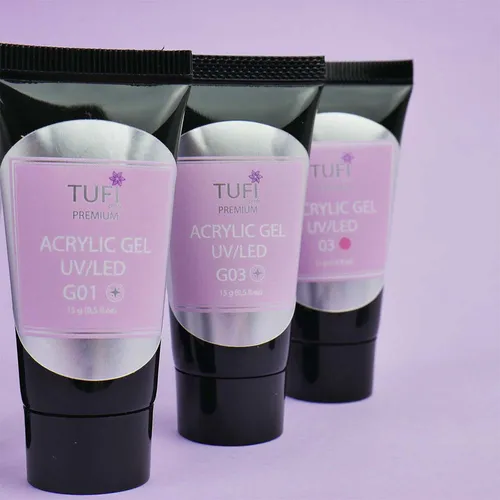 Acrylic gel TUFI profi  PREMIUM  01 White snow 15 g (0098908)