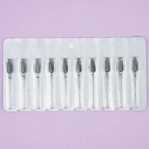 Фреза для маникюра TUFI profi Пламя H0615P-C твердосплавная зеленая