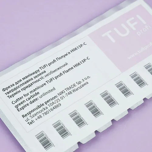 Фреза для маникюра TUFI profi Пламя H0615P-C твердосплавная зеленая