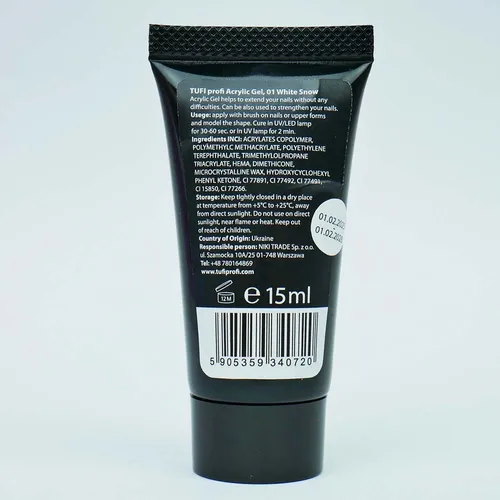 Acrylic gel TUFI profi  PREMIUM  01 White snow 15 g (0098908)